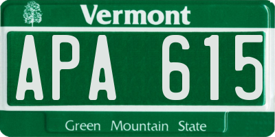 VT license plate APA615