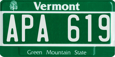 VT license plate APA619