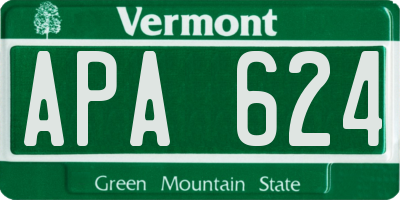 VT license plate APA624