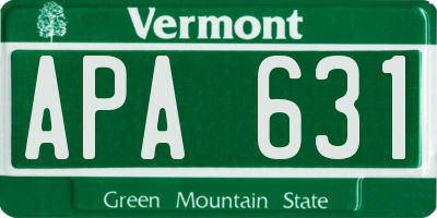 VT license plate APA631