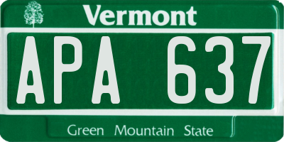 VT license plate APA637