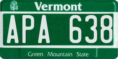 VT license plate APA638