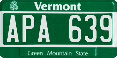 VT license plate APA639
