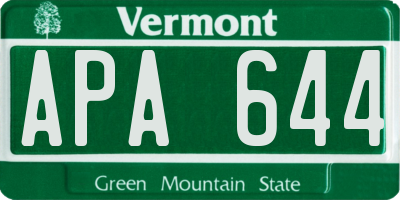 VT license plate APA644