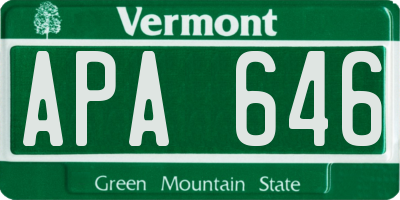 VT license plate APA646