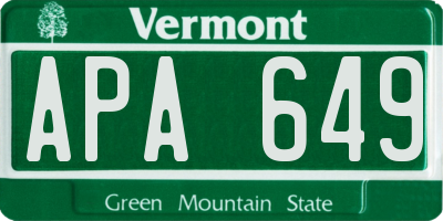 VT license plate APA649