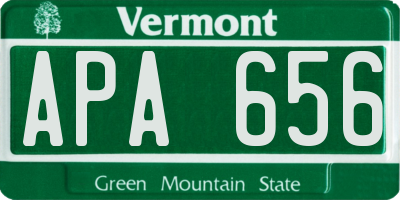 VT license plate APA656