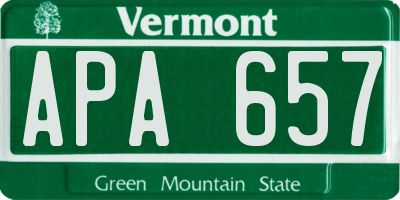VT license plate APA657