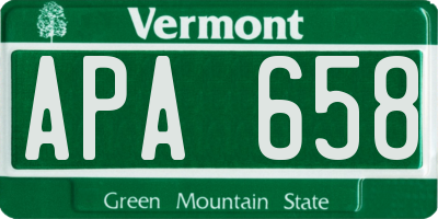 VT license plate APA658
