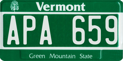 VT license plate APA659
