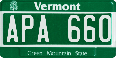 VT license plate APA660