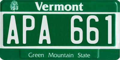 VT license plate APA661