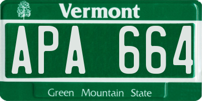 VT license plate APA664