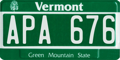 VT license plate APA676