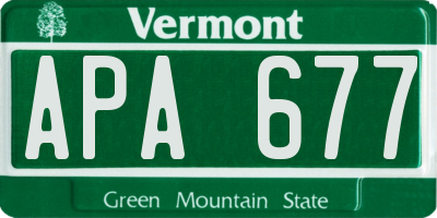 VT license plate APA677
