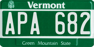 VT license plate APA682