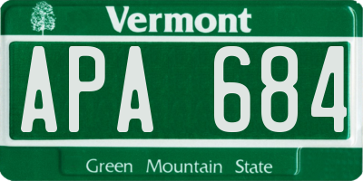 VT license plate APA684