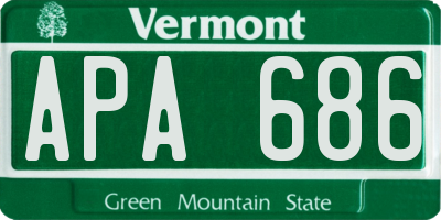 VT license plate APA686