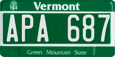 VT license plate APA687