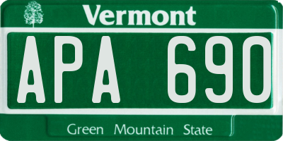 VT license plate APA690