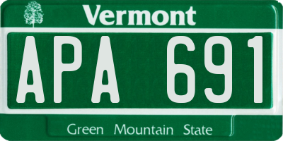 VT license plate APA691