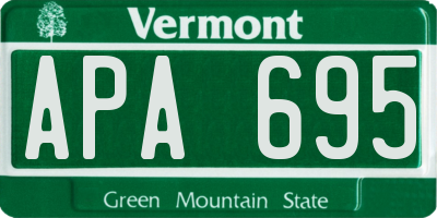 VT license plate APA695