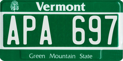 VT license plate APA697