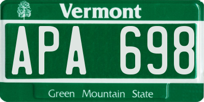 VT license plate APA698