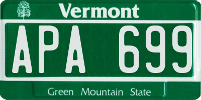 VT license plate APA699