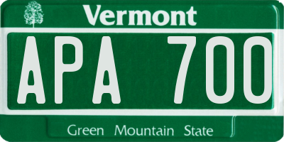 VT license plate APA700