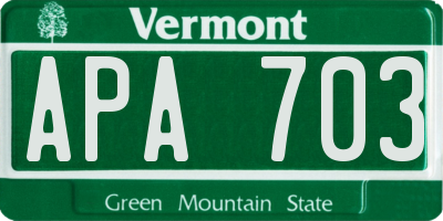 VT license plate APA703
