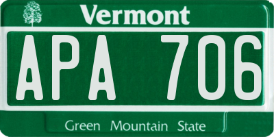 VT license plate APA706
