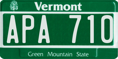 VT license plate APA710