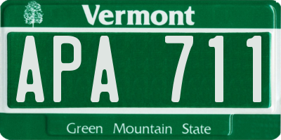 VT license plate APA711