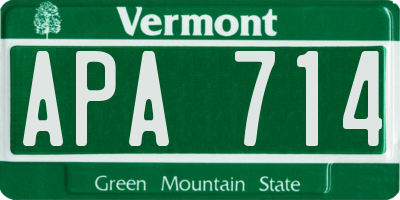 VT license plate APA714