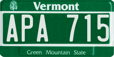VT license plate APA715