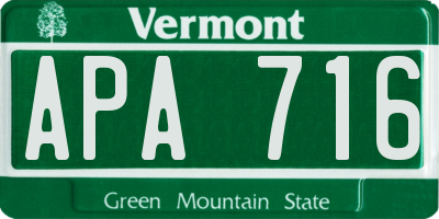 VT license plate APA716