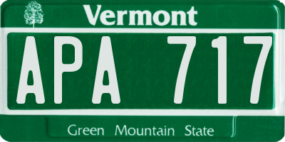 VT license plate APA717