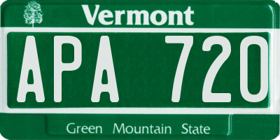 VT license plate APA720
