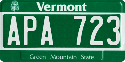 VT license plate APA723