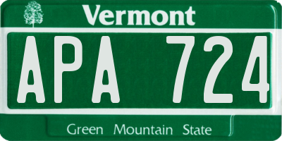 VT license plate APA724