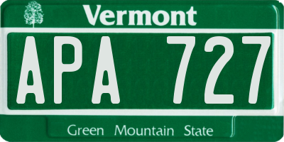 VT license plate APA727