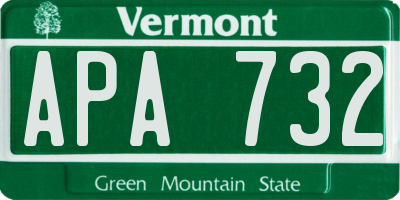 VT license plate APA732