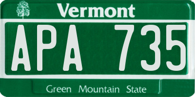 VT license plate APA735
