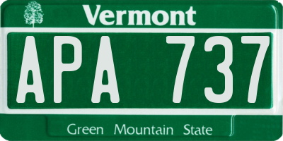 VT license plate APA737