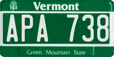 VT license plate APA738