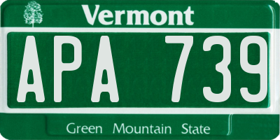 VT license plate APA739