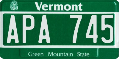 VT license plate APA745