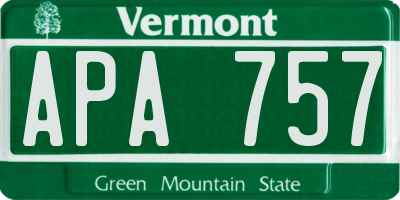 VT license plate APA757