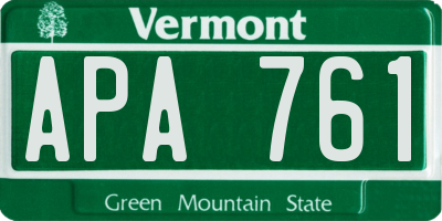 VT license plate APA761